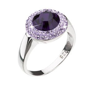 Stříbrný prsten s krystaly Swarovski fialový 35025.3