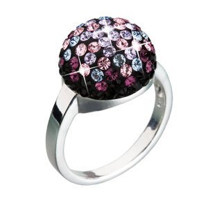 Stříbrný prsten s krystaly fialový 35013.3