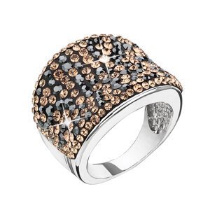 Stříbrný prsten s krystaly Swarovski černo zlatý 35043.4 colorado