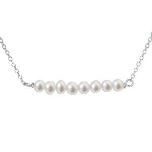 Perlový náhrdelník z pravých říčních perel bílý 22021.1