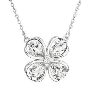 Stříbrný náhrdelník s krystaly Swarovski bílá kytička 32066.1
