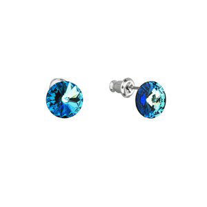 Náušnice bižuterie se Swarovski krystaly modré kulaté 51037.5 bermuda blue