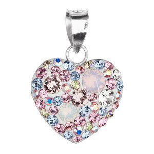 Stříbrný přívěsek s krystaly Swarovski mix barev růžový 34094.3 magic rose