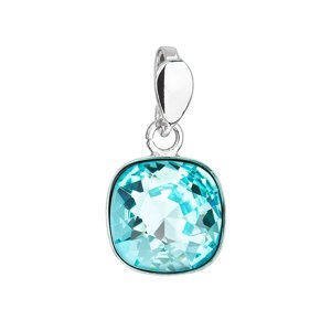 Stříbrný přívěsek s krystalem Swarovski modrý čtverec 34224.3 light turquoise