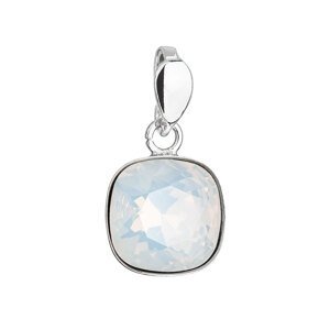 Stříbrný přívěsek s krystalem Swarovski bílý čtverec 34224.7 white opal