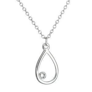 Stříbrný náhrdelník s krystalem Swarovski bílá kapka 32058.1
