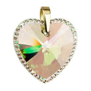 Stříbrný přívěsek s krystaly Swarovski žluté srdce 34138.6