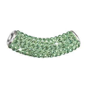Stříbrný přívěsek s krystaly Swarovski zelená trubička 34132.3