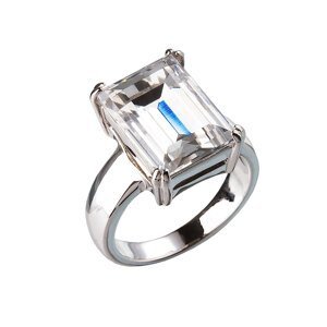Stříbrný prsten s krystaly bílý 35801.1