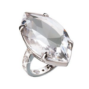 Stříbrný prsten s krystaly bílý 35807.1
