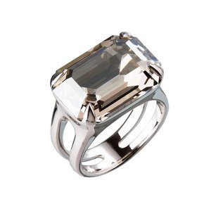 Stříbrný prsten s krystaly šedý 35806.5