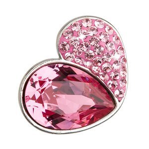 Stříbrný přívěsek s krystaly růžové srdce 34161.3
