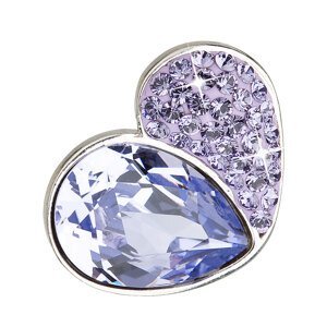 Stříbrný přívěsek s krystaly fialové srdce 34161.3