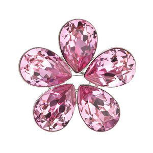 Brož bižuterie se Swarovski krystaly růžová kytička 58003.3 rose