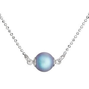Stříbrný náhrdelník se světle modrou matnou perlou 32068.3