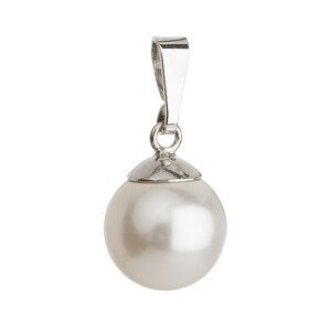 Stříbrný přívěsek s bílou kulatou perlou 734150.1