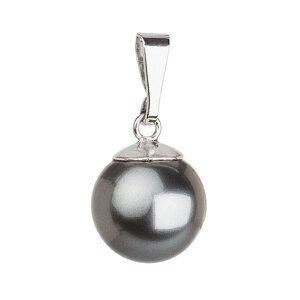 Stříbrný přívěsek s šedou kulatou perlou 734150.3