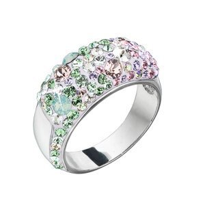 Stříbrný prsten s krystaly Swarovski mix barev 35046.3 sakura