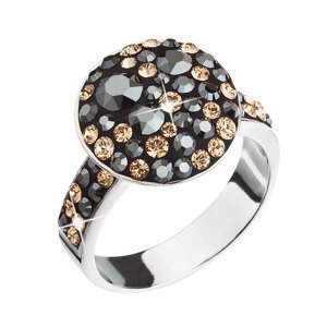 Stříbrný prsten s krystaly Swarovski zlato černý 35054.4 colorado