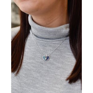 Stříbrný náhrdelník s krystaly modré srdce 72019