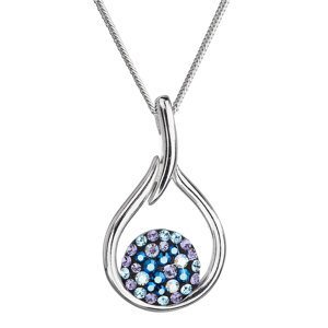 Stříbrný náhrdelník se Swarovski krystaly kapka 32075.3 blue style