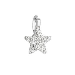 Stříbrný přívěsek s Preciosa krystaly bílá hvězdička 34259.1 crystal