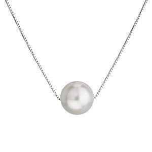 Náhrdelník se syntetickou perlou bílý 12049.1 white