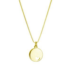 Pozlacený náhrdelník s přívěskem placička se srdíčkem 62006