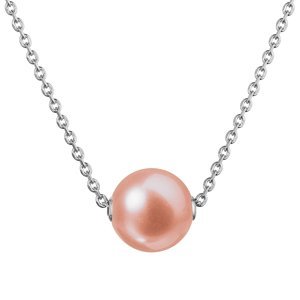 Stříbrný náhrdelník s růžovou říční perlou na řetízku 22047.3 pink