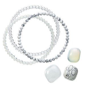 Náramky s minerálními kameny howlite, křemen, opal 43043.3 bílý