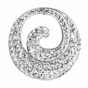 Stříbrný přívěsek s krystaly Swarovski bílý kulatý 34186.1 krystal