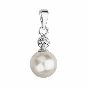 Stříbrný přívěsek s krystalem Swarovski a bílou kulatou perlou 34201.1