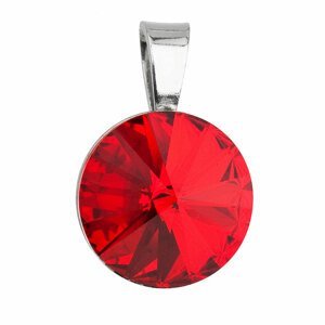 Stříbrný přívěsek s krystaly Swarovski červený kulatý-rivoli 34112.3
