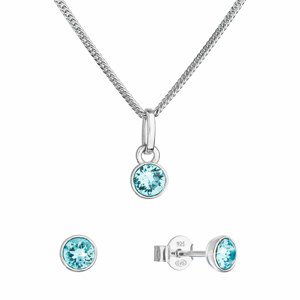 Sada šperků s krystaly Swarovski náušnice, řetízek a přívěsek modré 39177.3 lt. turquoise