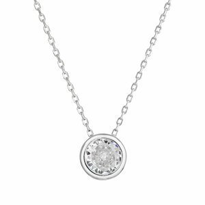 Stříbrný náhrdelník s čirým zirkonem 12051.1 crystal