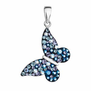 Stříbrný přívěsek s krystaly Swarovski modrý motýl 34192.3 blue style