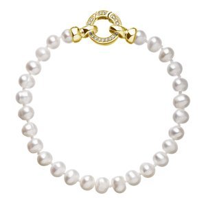 Perlový náramek z pravých říčních perel bílý 23001.1