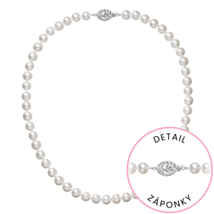 Perlový náhrdelník z říčních perel se zapínáním z bílého 14 karátového zlata 822003.1/9265B bílý