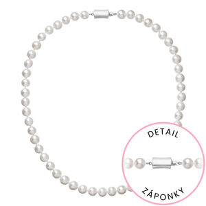 Perlový náhrdelník z říčních perel se zapínáním z bílého 14 karátového zlata 822003.1/9267B bílý
