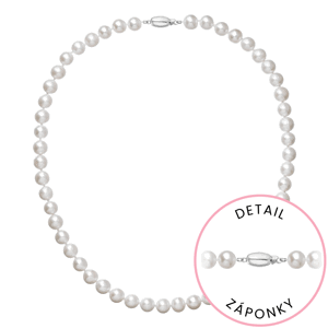 Perlový náhrdelník z říčních perel se zapínáním z bílého 14 karátového zlata 822003.1/9271B bílý