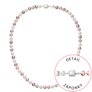 Perlový náhrdelník z říčních perel se zapínáním z bílého 14 karátového zlata 822004.3/9268B multi