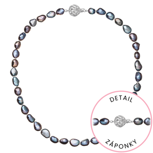Perlový náhrdelník z říčních perel se zapínáním z bílého 14 karátového zlata 822027.3/9264B peacock