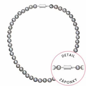Perlový náhrdelník z říčních perel se zapínáním z bílého 14 karátového zlata 822028.3/9267B grey