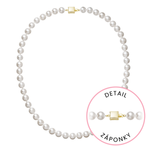Perlový náhrdelník z říčních perel se zapínáním ze 14 karátového zlata 922003.1/9268A bílý