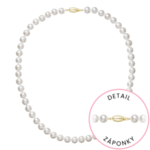 Perlový náhrdelník z říčních perel se zapínáním ze 14 karátového zlata 922003.1/9271A bílý