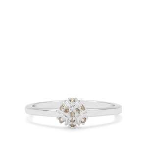 Stříbrný Prsten s Hnědým Diamantem, Velikost: 52-53