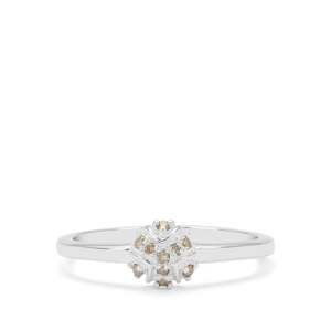 Stříbrný Prsten s Hnědým Diamantem, Velikost: 54-55