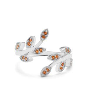 Stříbrný Prsten s Oranžovým Safírem, Velikost: 52-53