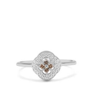 Stříbrný Prsten s Hnědým Diamantem, Velikost: 52-53