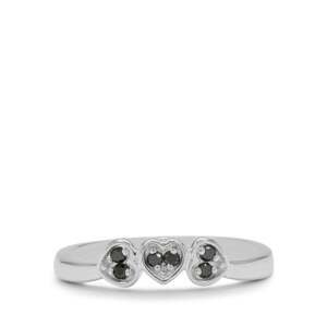 Stříbrný Prsten s Černým Diamantem, Velikost: 54-55